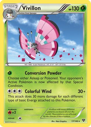 Vivillon (Meadow [Pink])/146 - XY Base Set Reverse Holofoil