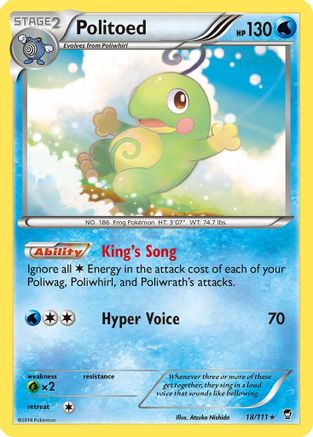 Politoed 18/111 - XY  Furious Fists Reverse Holofoil