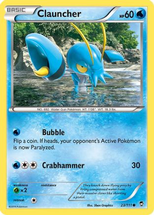 Clauncher 23/111 - XY  Furious Fists Reverse Holofoil