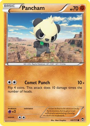 Pancham (60) 60/111 - XY  Furious Fists Reverse Holofoil