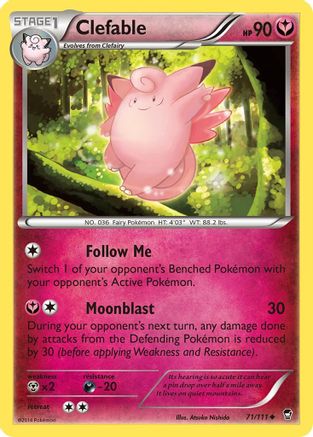 Clefable 71/111 - XY  Furious Fists Reverse Holofoil