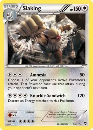 Slaking 83/111 - XY  Furious Fists Reverse Holofoil