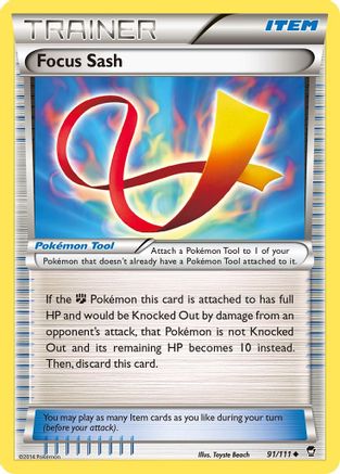 Focus Sash 91/111 - XY  Furious Fists Reverse Holofoil