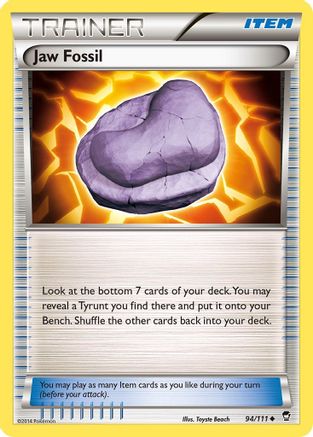 Jaw Fossil 94/111 - XY  Furious Fists Reverse Holofoil