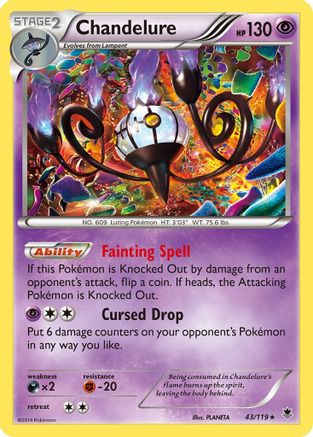 Chandelure 43/119 - XY  Phantom Forces Reverse Holofoil
