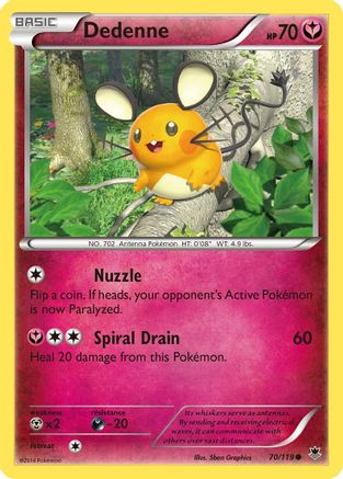 Dedenne 70/119 - XY  Phantom Forces Reverse Holofoil