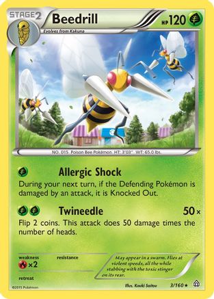 Beedrill 3/160 - XY  Primal Clash Reverse Holofoil