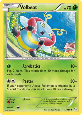 Volbeat 17/160 - XY  Primal Clash Reverse Holofoil