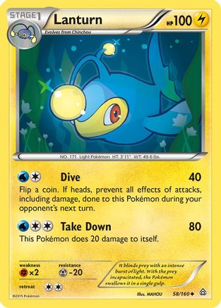 Lanturn/160 - XY  Primal Clash Reverse Holofoil