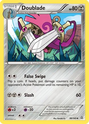 Doublade/160 - XY  Primal Clash Reverse Holofoil