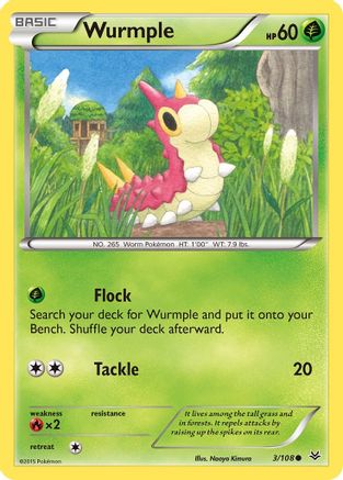 Wurmple 3/108 - XY  Roaring Skies Reverse Holofoil