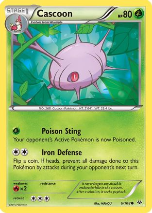 Cascoon 6/108 - XY  Roaring Skies Reverse Holofoil