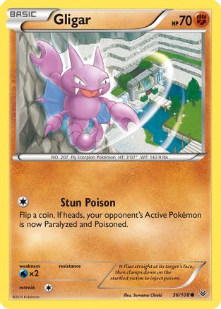 Gligar 36/108 - XY  Roaring Skies Reverse Holofoil