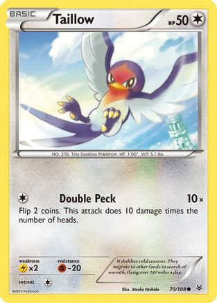Taillow 70/108 - XY  Roaring Skies Reverse Holofoil