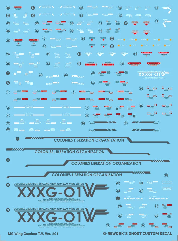 G-Rework Decal - MG XXXG-01W Wing Gundam TV Ver. Use