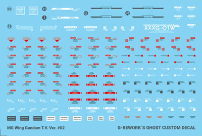 G-Rework Decal - MG XXXG-01W Wing Gundam TV Ver. Use