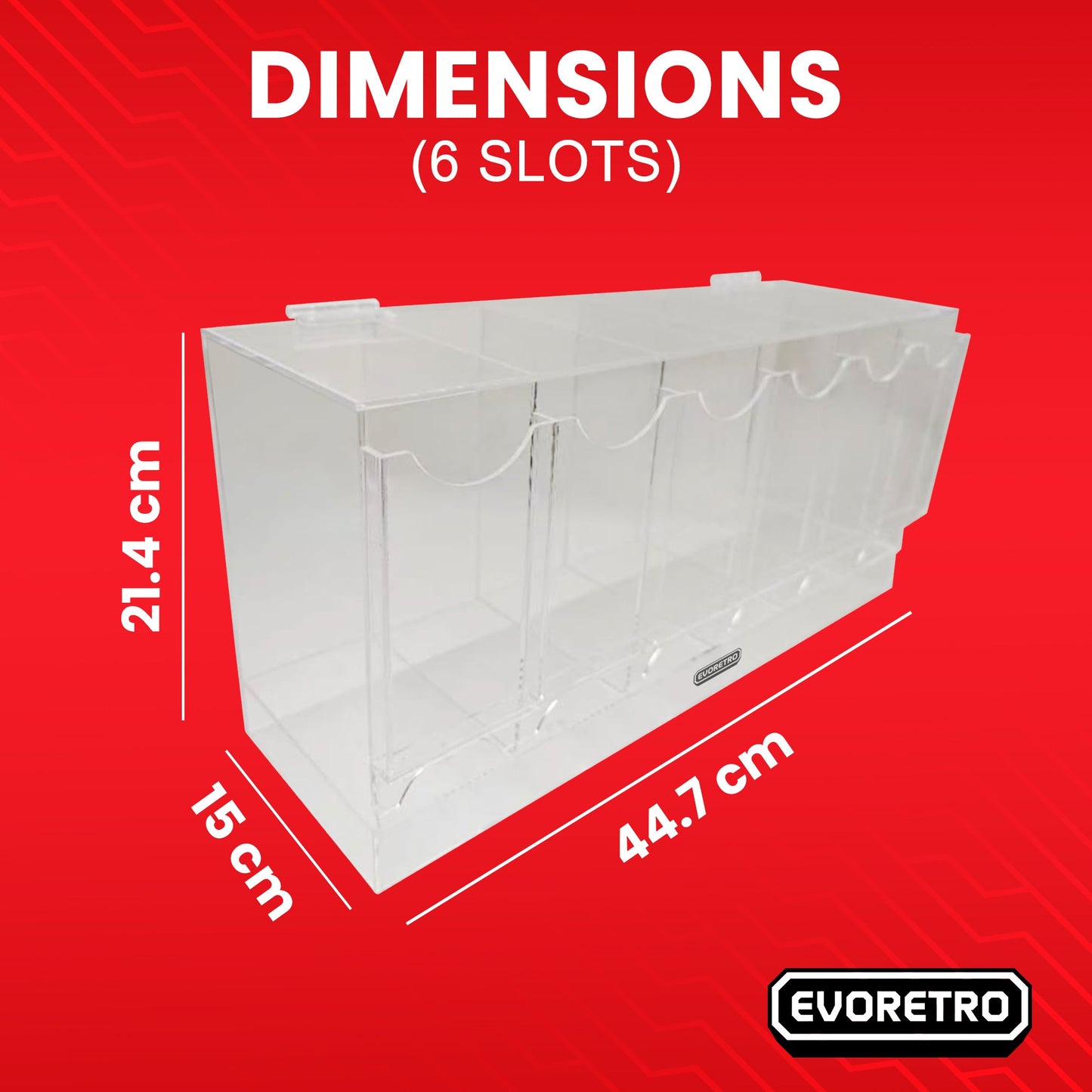 EVORETRO Acrylic Display Stand for Booster  DispenserPacks – Retail Counter Unit with Top Shelf (Online Only)