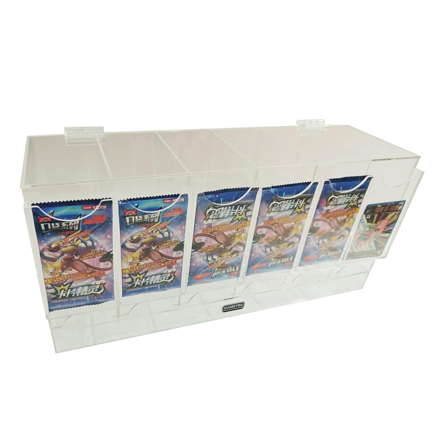 EVORETRO Acrylic Display Stand for Booster  DispenserPacks – Retail Counter Unit with Top Shelf (Online Only)