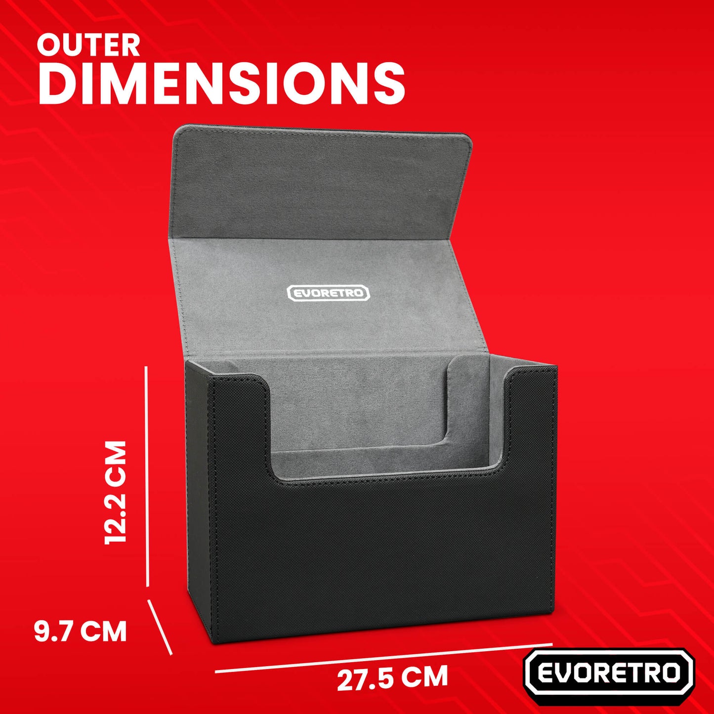 EVORETRO Magnetic Card Holder - 180+ Toploaders or 500+ Trading Cards | Black/Grey