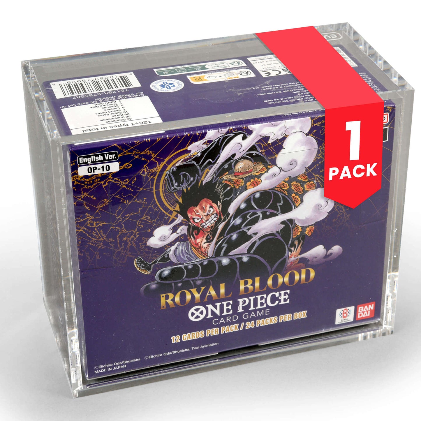 EVORETRO Acrylic Case Display for Bandai One Piece OPP 4-6 TCG Booster Box English Pack of 1