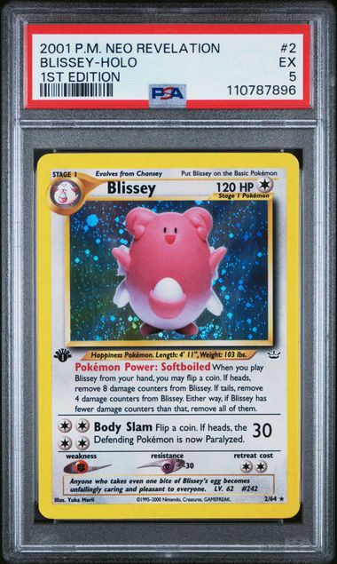 PSA 5 2001 POKEMON NEO REVELATION 1ST EDITION #2 BLISSEY-HOLO 1ST EDITION