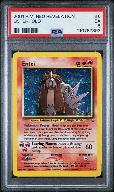 PSA 5 2001 POKEMON NEO REVELATION #6 ENTEI-HOLO