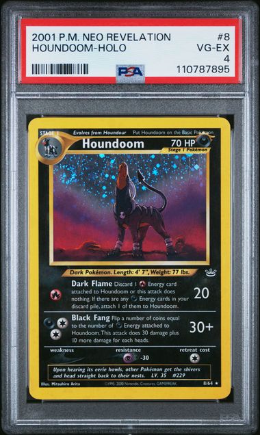 PSA 4 2001 POKEMON NEO REVELATION #8 HOUNDOOM-HOLO