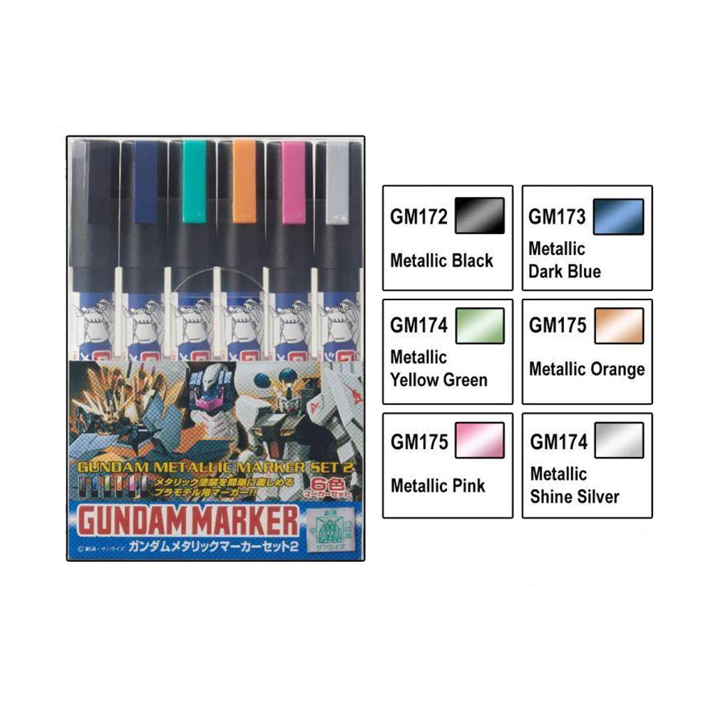 Mr Hobby Gundam Marker Set - Metallic Marker Set 2