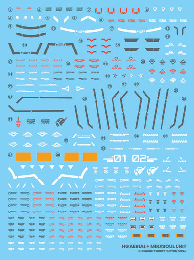 G-Rework Decal - HG With From Mercury Gundam Aerial + Mirasoul Unit Use