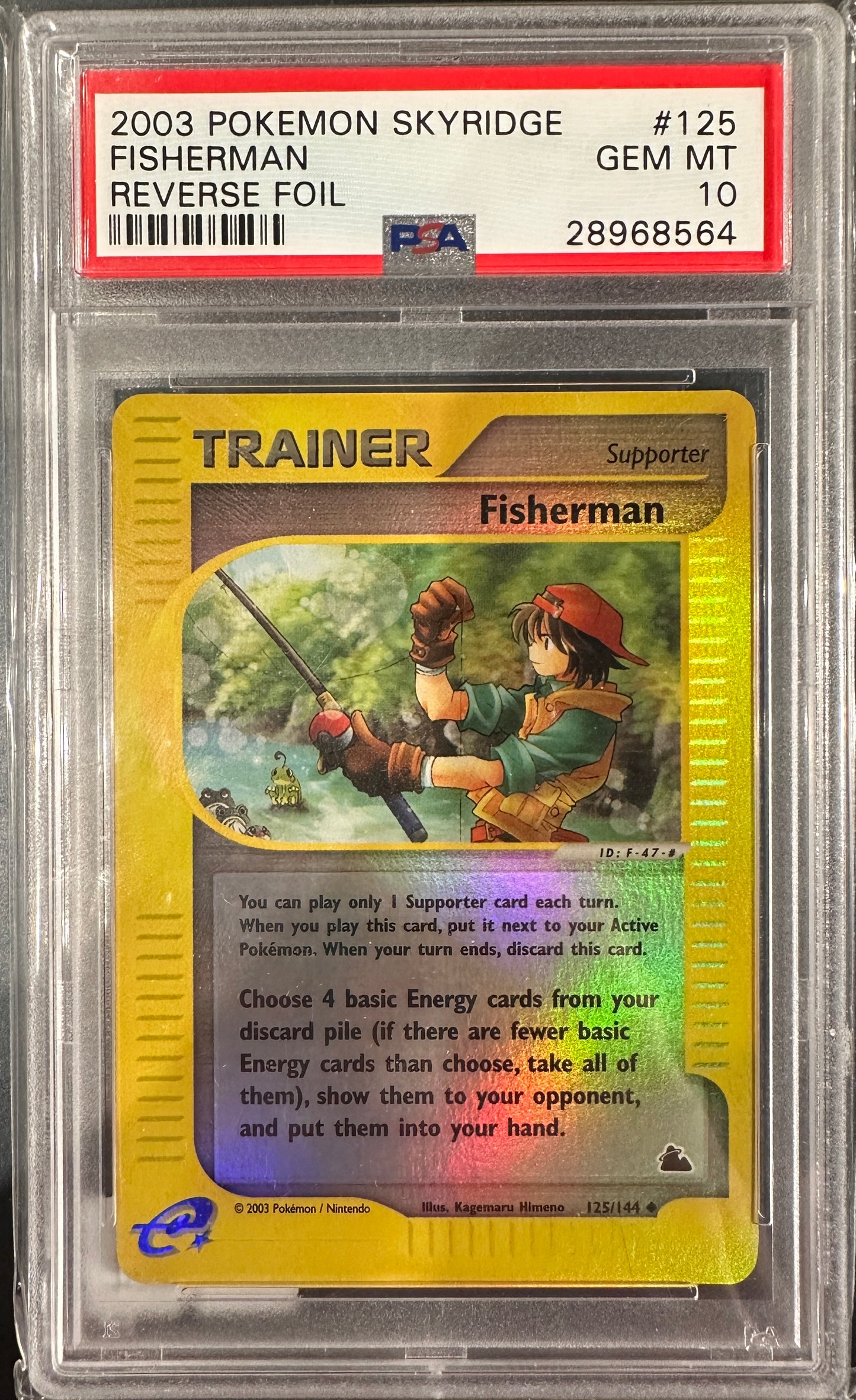 PSA 10 2003 POKEMON SKYRIDGE #125 FISHERMAN-REVERSE FOIL