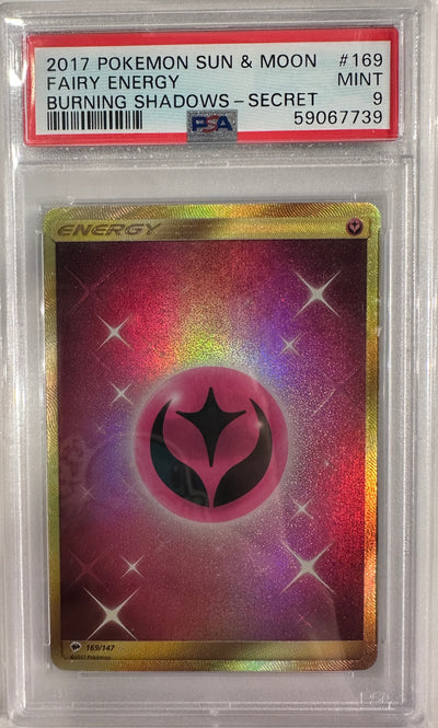 PSA 9 2017 POKEMON SUN & MOON BURNING SHADOWS | SECRET#169 FAIRY ENERGY