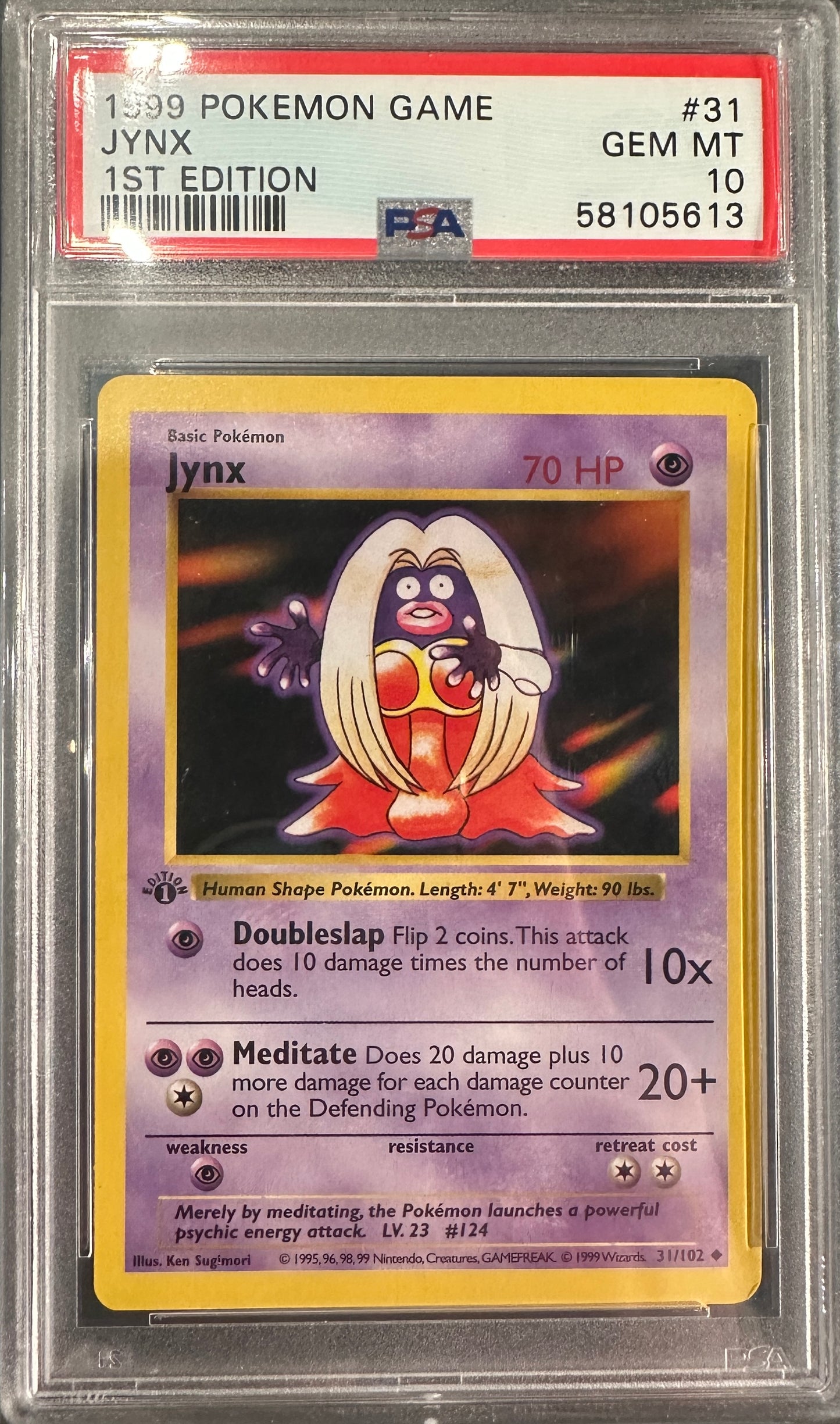 PSA 10 1999 POKEMON GAME | 1ST EDITION#31 JYNX