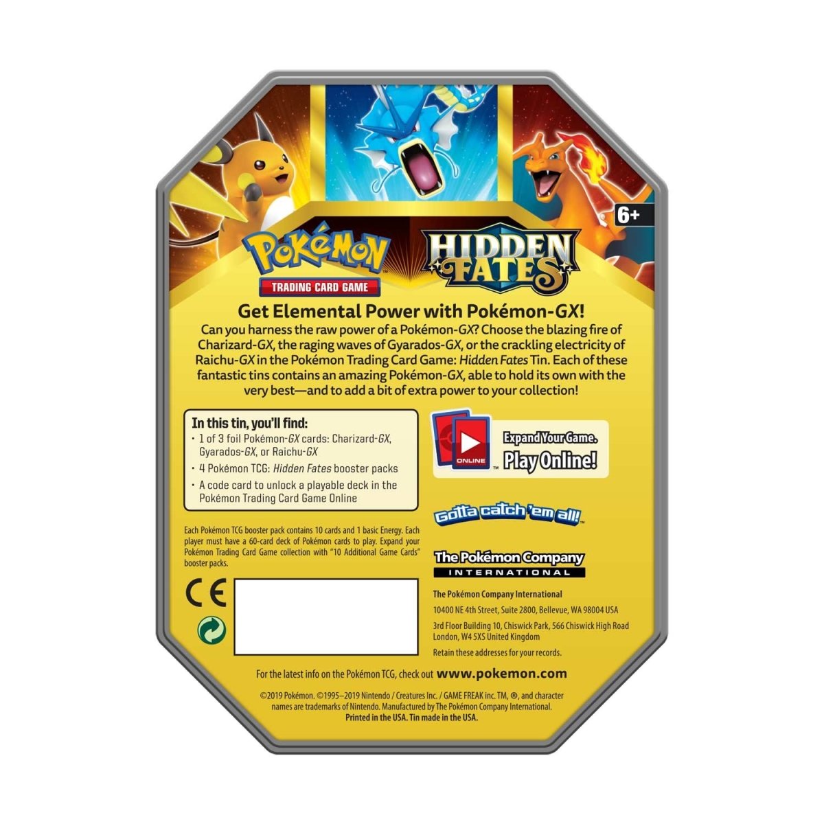 Pokémon TCG - Sun & Moon - Hidden Fates Tin (Raichu-GX)