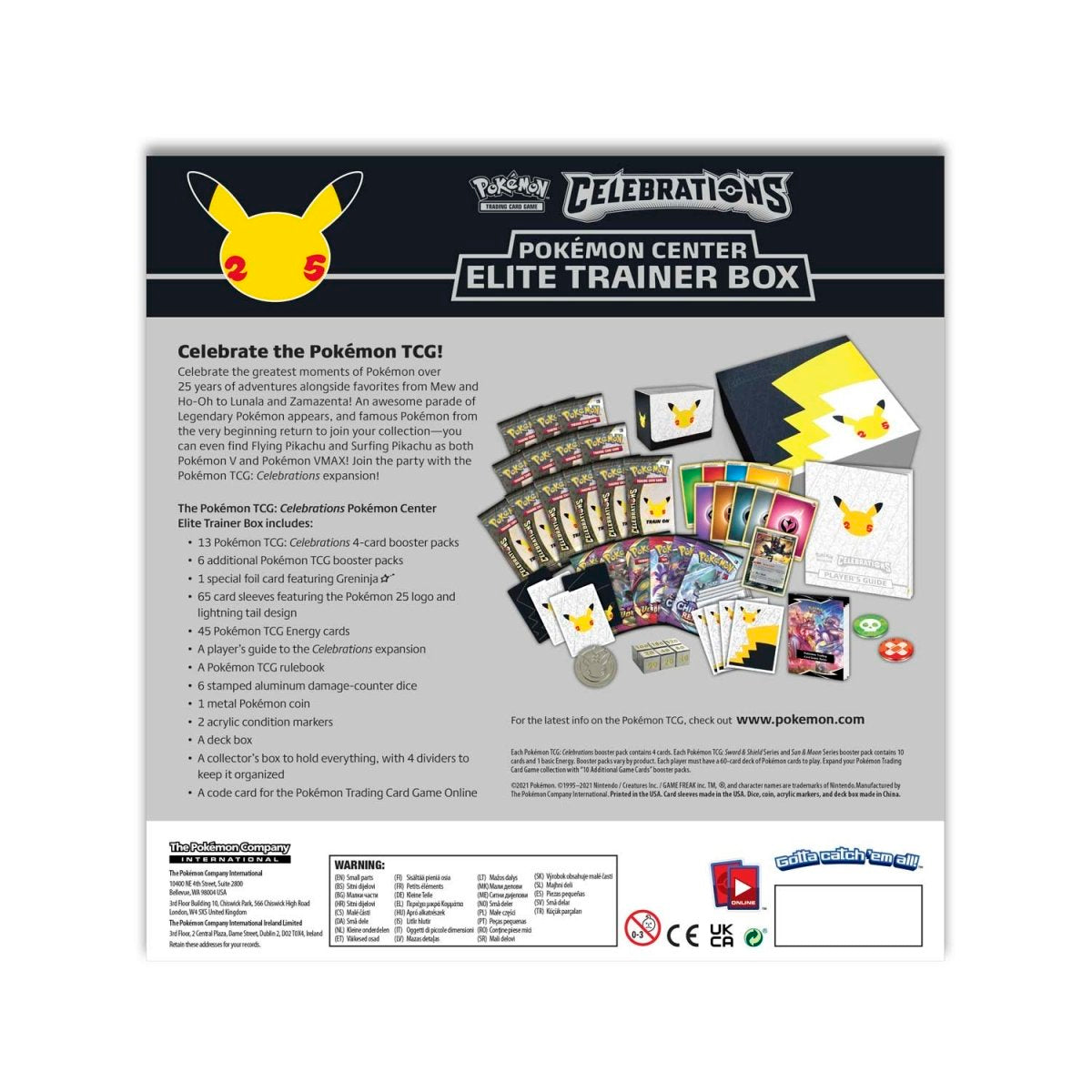 Pokémon TCG - Sword & Shield - Celebrations - Elite Trainer Box (Pokemon Center Exclusive)