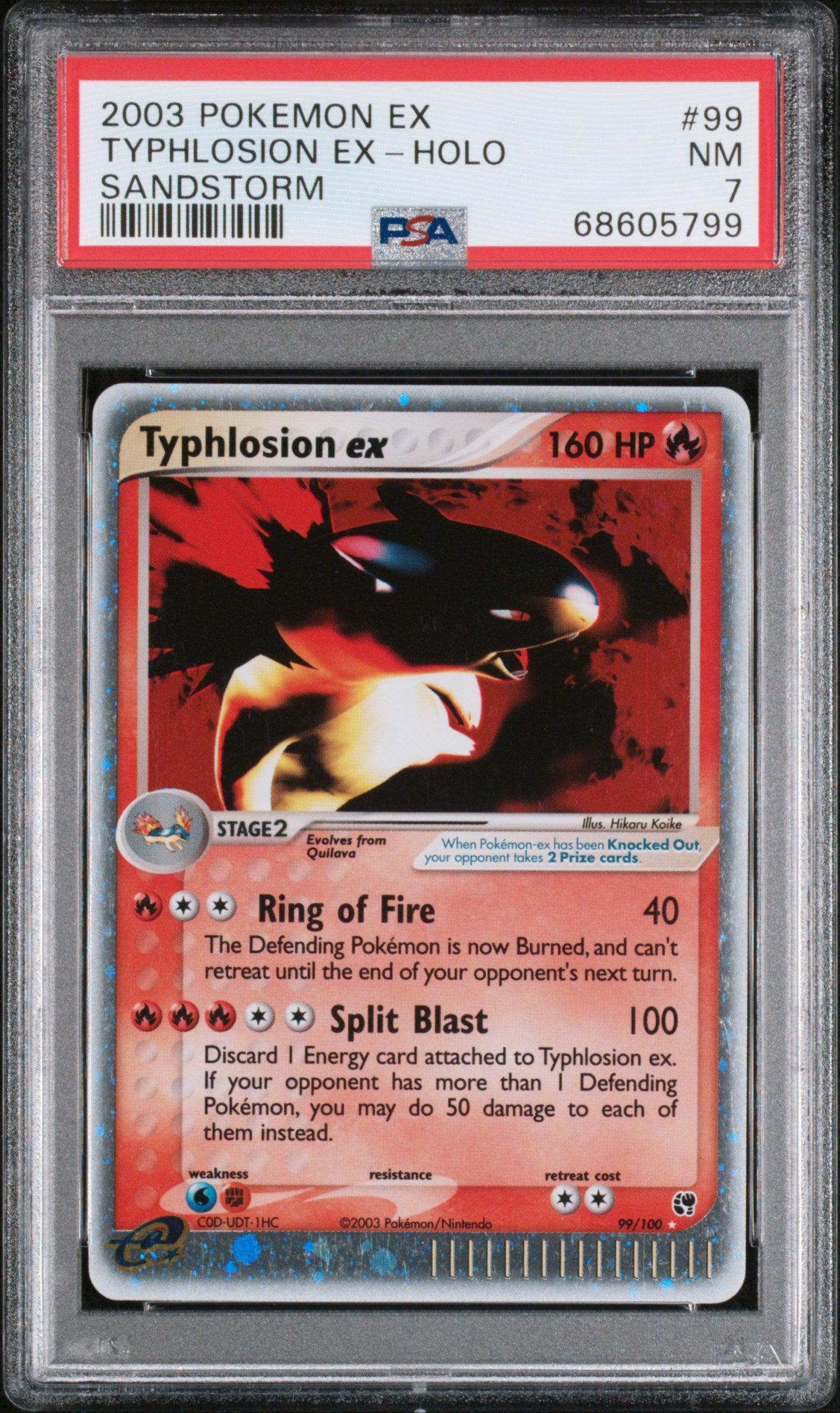 PSA 7 2003 POKEMON EX SANDSTORM #99 TYPHLOSION EX-HOLO