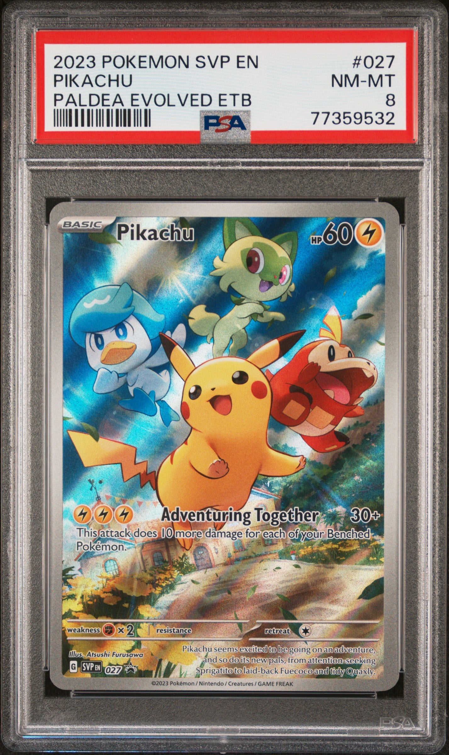 PSA 8 2023 POKEMON SVP EN-SV BLACK STAR PROMO | PALDEA EVOLVED ELITE TRAINER BOX#027 PIKACHU