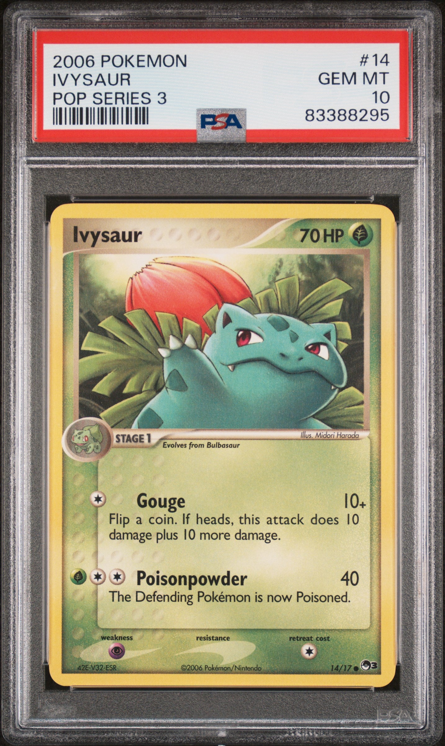 PSA 10 2006 POKEMON POP SERIES 3 #14 IVYSAUR