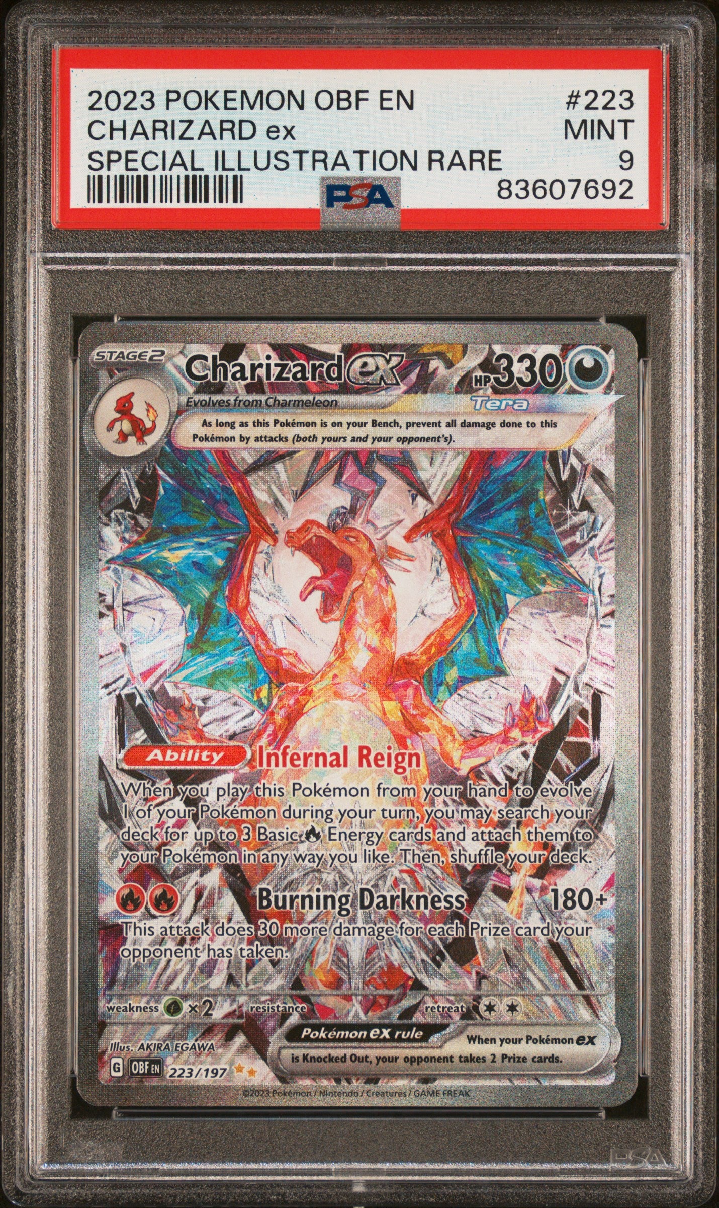PSA 9 2023 POKEMON OBF EN-OBSIDIAN FLAMES | SPECIAL ILLUSTRATION RARE#223 CHARIZARD EX