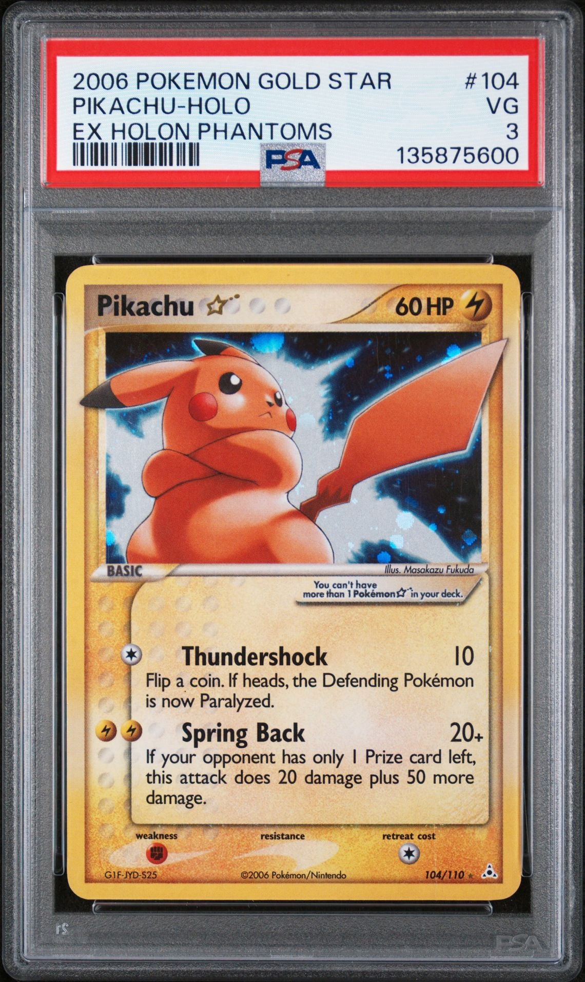 PSA 3 2006 POKEMON EX HOLON PHANTOMS #104 PIKACHU-HOLO EX HOLON PHANTOMS
