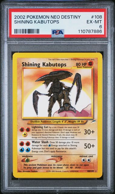 PSA 6 2002 POKEMON NEO DESTINY #108 SHINING KABUTOPS