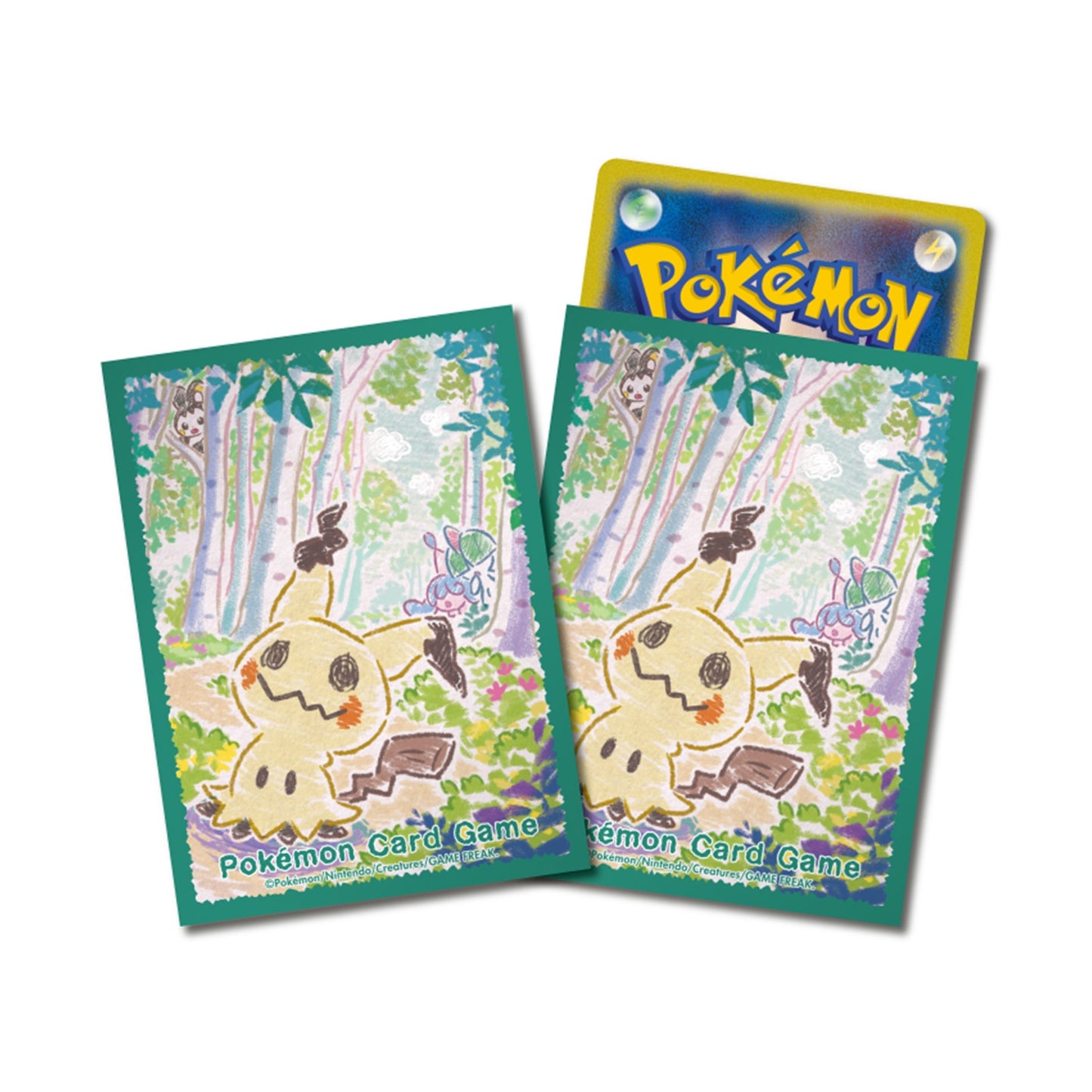 Pokémon Center Japan Official Sleeves: Crayon Mimikyu (Green)
