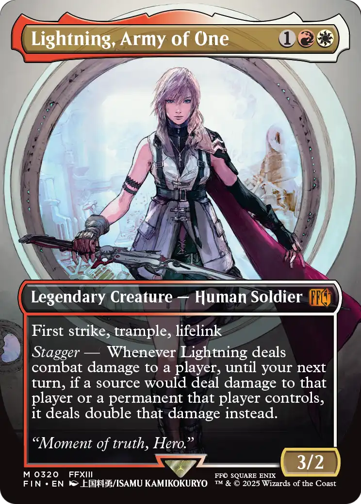 Lightning, Army of One (FIN-320) (Borderless) [FINAL FANTASY] Foil