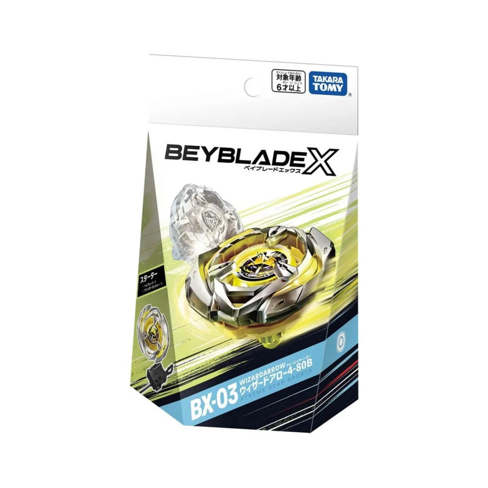 Takara Tomy Beyblade X BX-03 Wizard Arrow — sealed retail packaging (front)