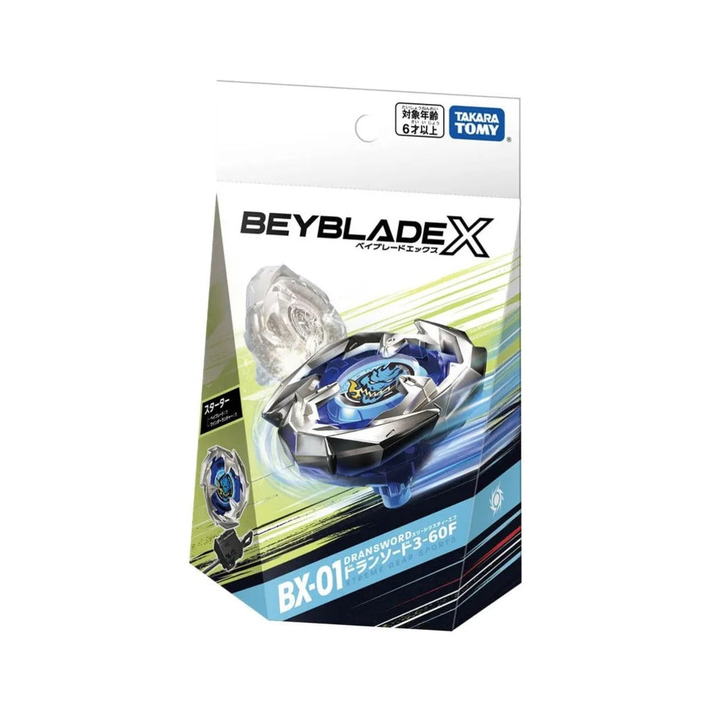 Takara Tomy Beyblade X BX-01 Dran Sword 3-60F Starter — sealed retail packaging (front)