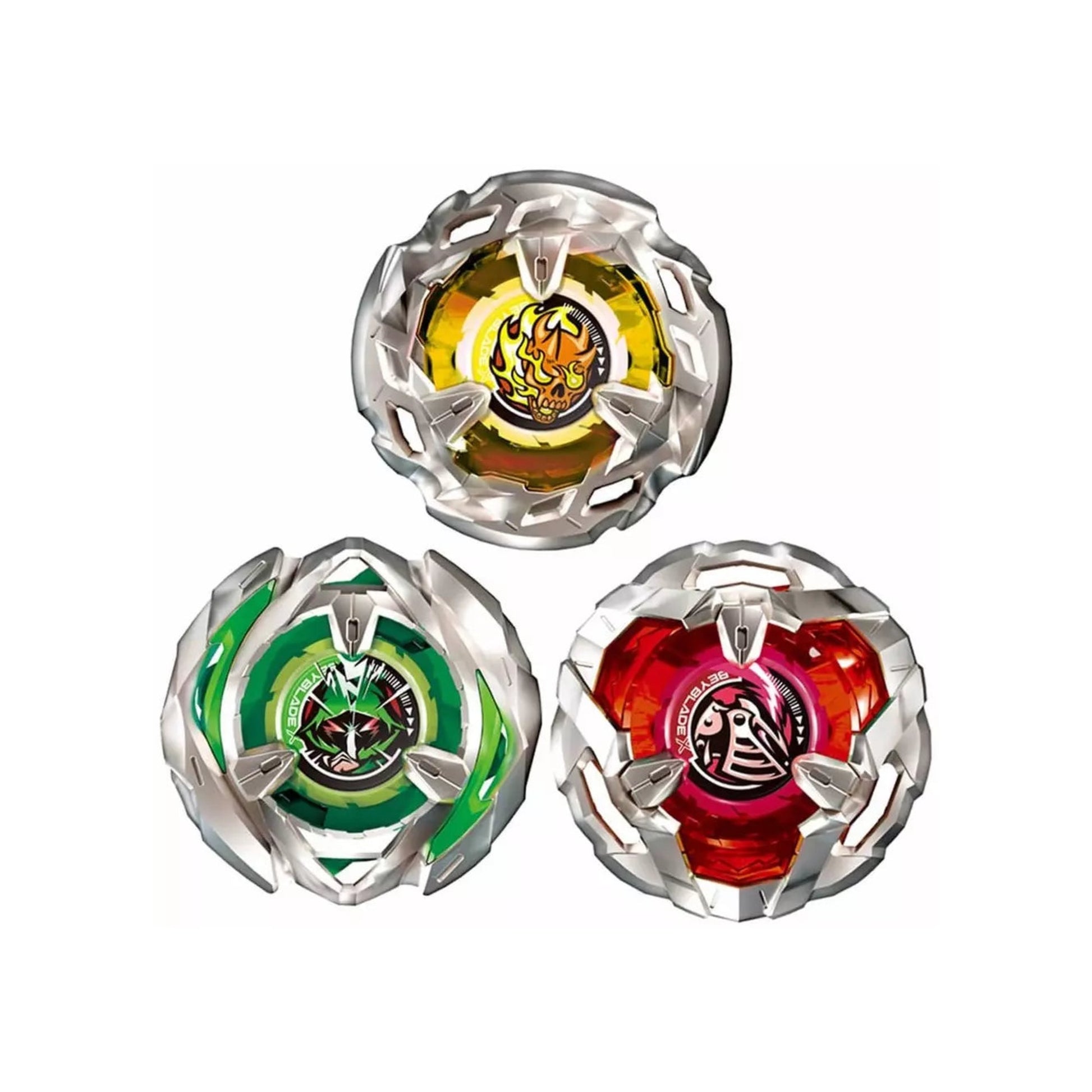 Takara Tomy Beyblade X BX-08 3on3 Deck Set — all three included Beyblades