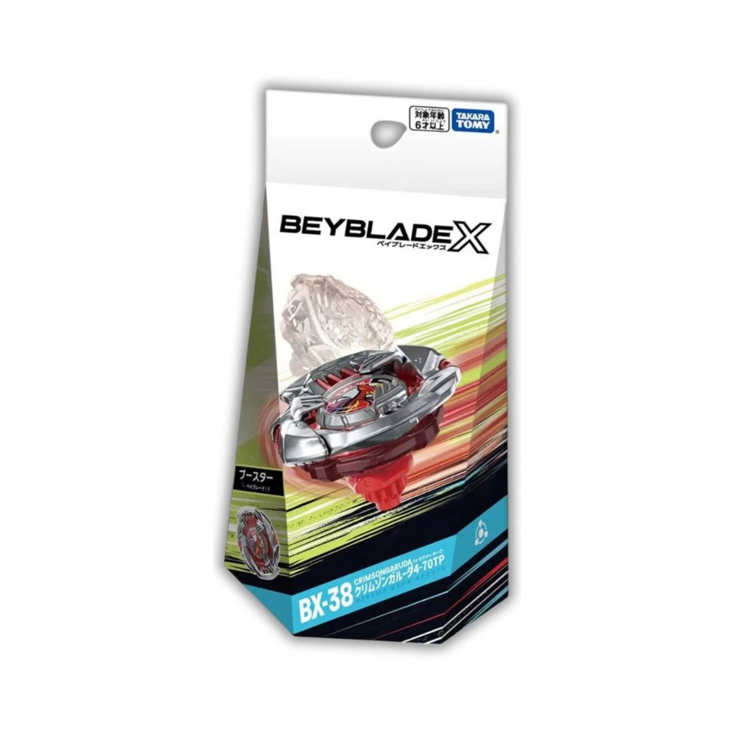 Takara Tomy Beyblade X BX-38 Crimson Garuda — sealed retail packaging (front)