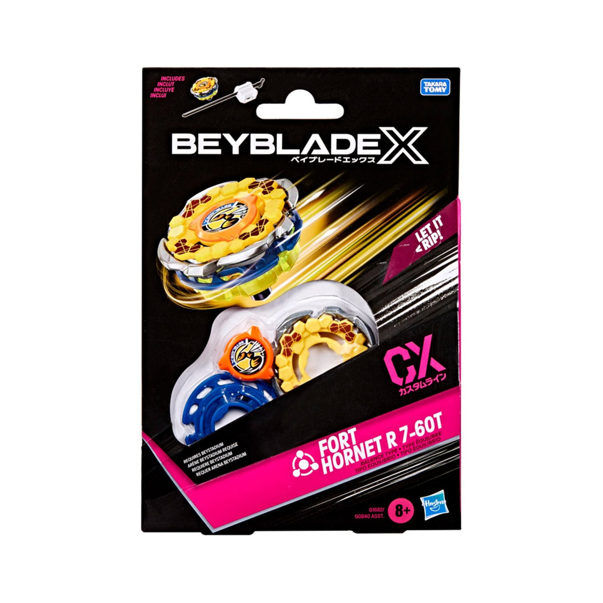 Hasbro Beyblade X Fort Hornet R 7-60T CX Starter Pack — sealed retail packaging (front)