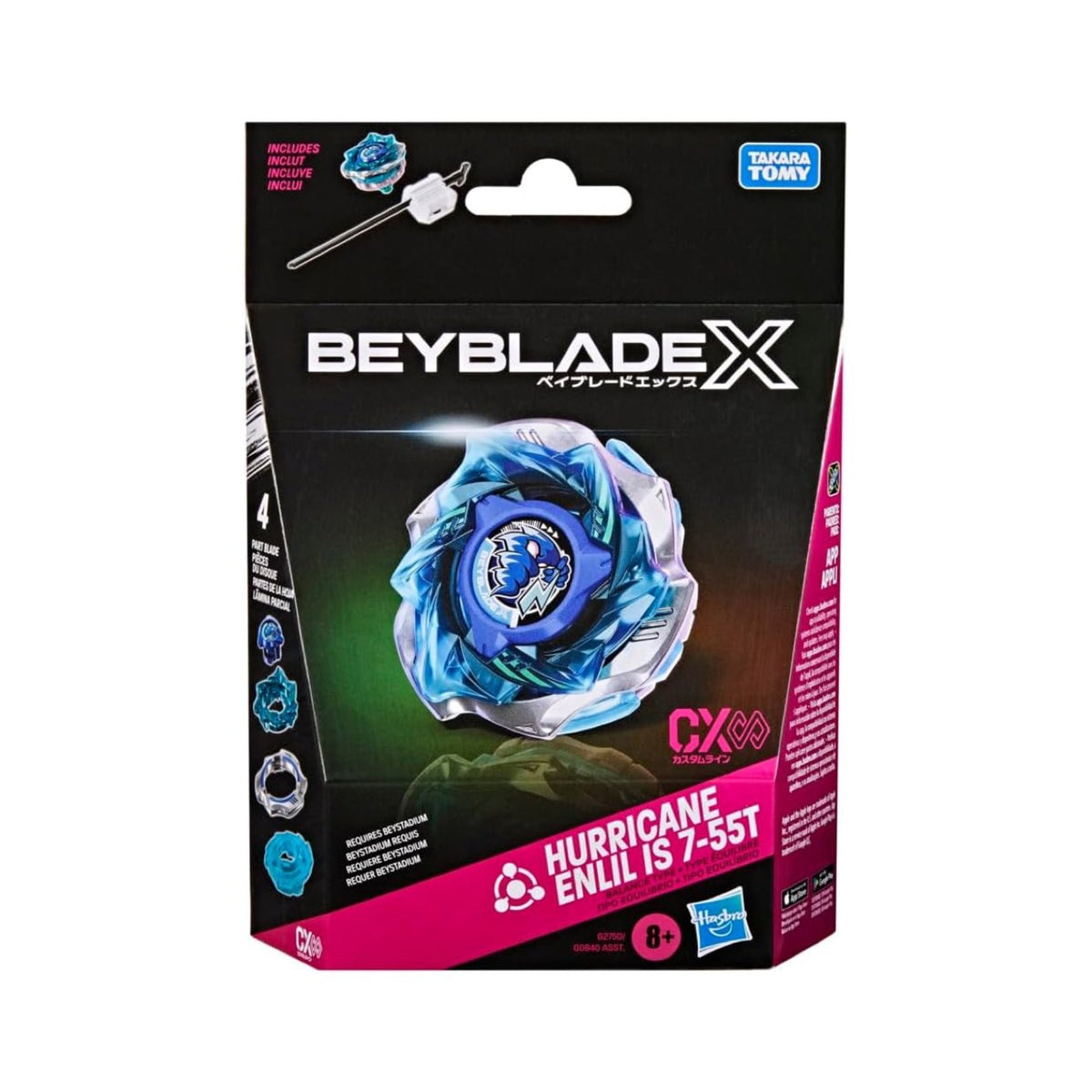 Hasbro Beyblade X Hurricane Enlil IS 7-55T CX Infinity Starter Pack — sealed retail packaging (front)