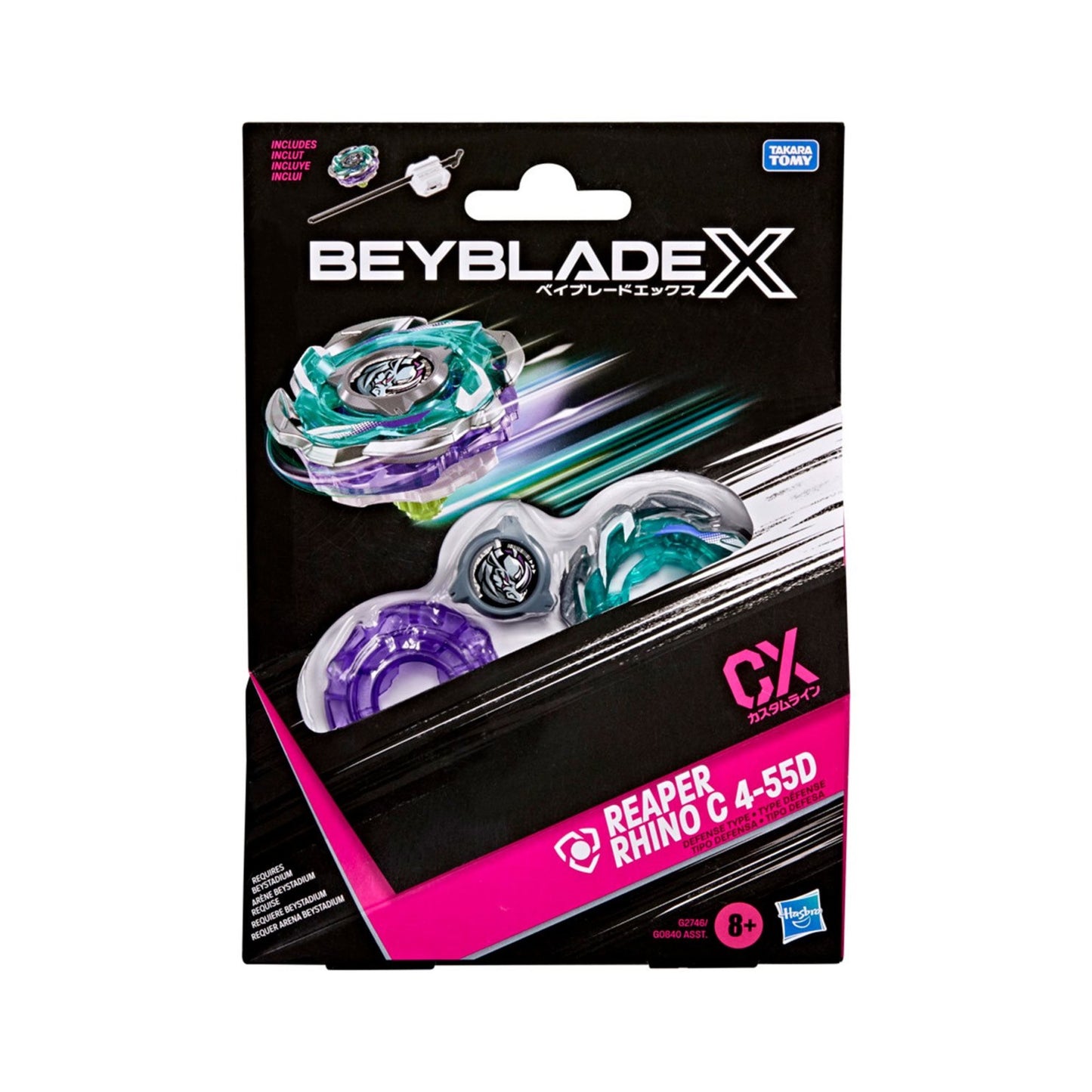 Hasbro Beyblade X Reaper Rhino C 4-55D CX Starter Pack — sealed retail packaging (front)