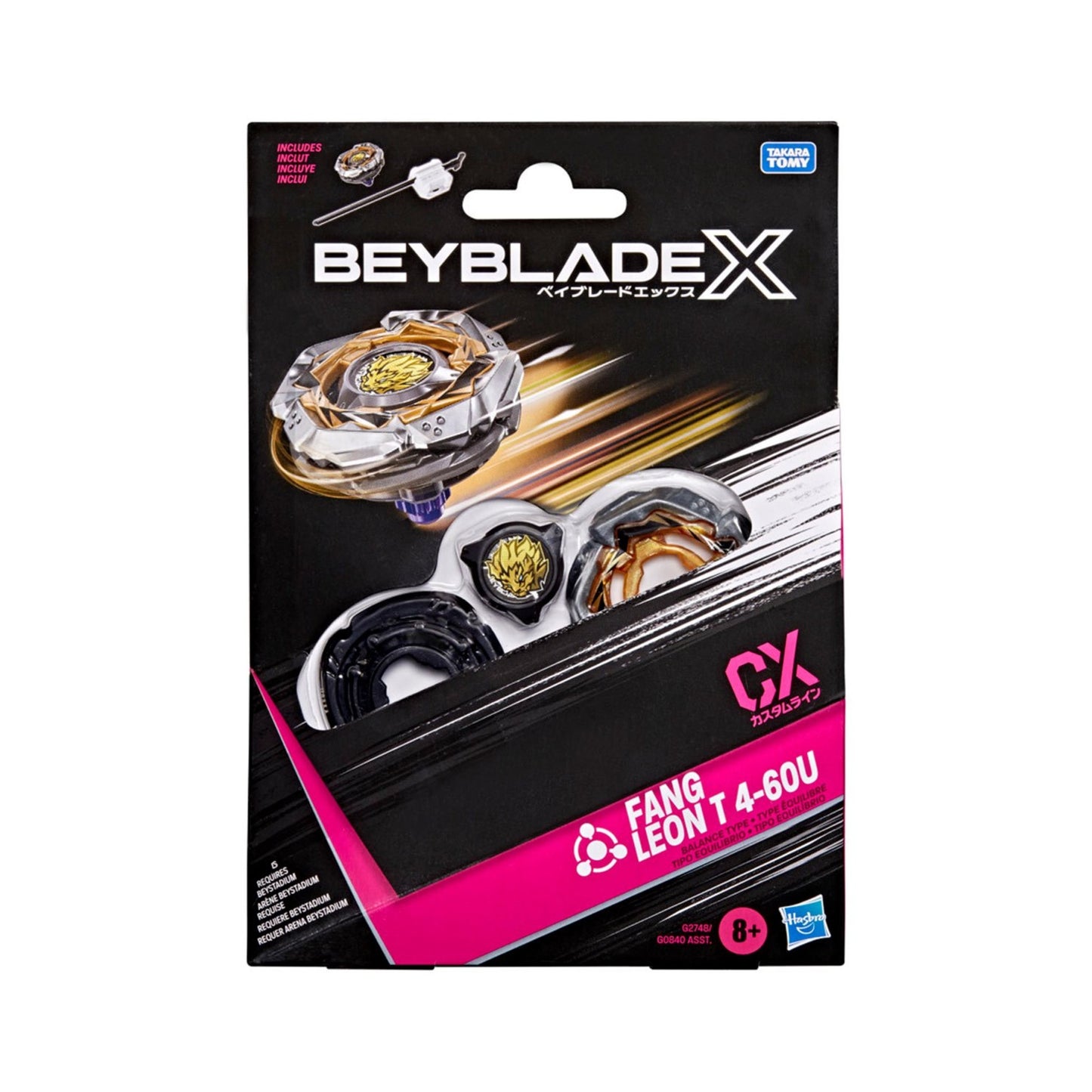 Hasbro Beyblade X Fang Leon T 4-60U CX Starter Pack — sealed retail packaging (front)